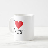I Herz Linux Kaffeetasse (Vorderseite Links)