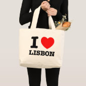 I Herz Lissabon Jumbo Stoffbeutel (Vorderseite (Produkt))