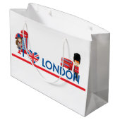 I Herz London mit Telefonzelle-Bus und mehr Große Geschenktüte (Rückseite Schrägansicht)