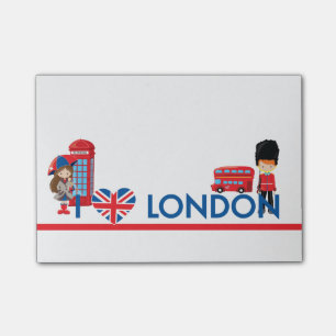 I Herz London mit Telefonzelle-Bus und mehr Post-it Klebezettel