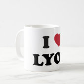 I Herz Lyon Frankreich Kaffeetasse (Vorderseite Links)