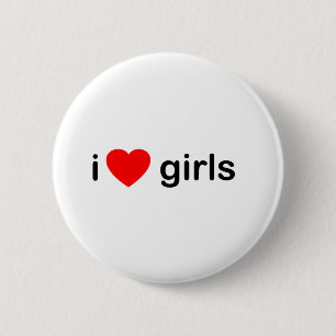 I Herz-Mädchen - Frauen-Liebe Button