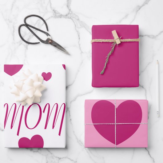 I Herz MAMA Geschenkpapier Set (Vorderseite)