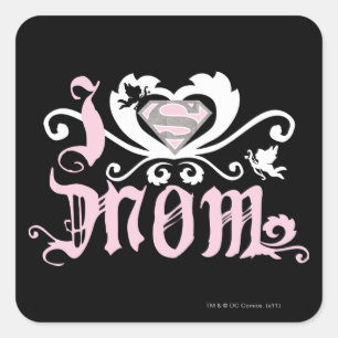 I Herz-Mamma-Rosa Quadratischer Aufkleber
