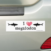 I Herz Megalodon Autoaufkleber (Auf Auto)