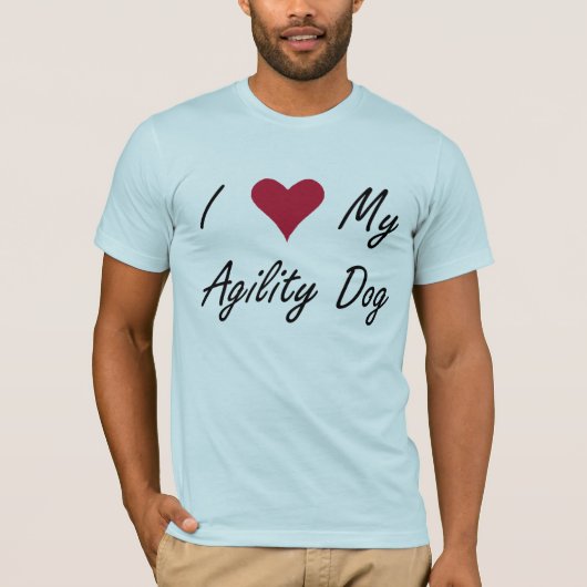 I Herz mein Agility-Hundeshirt T-Shirt (Vorderseite)