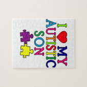 I Herz mein autistischer Sohn Puzzle (Horizontal)