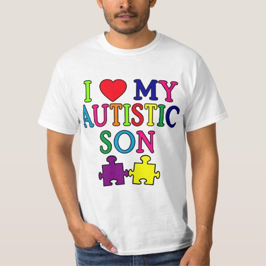 I Herz mein autistischer Sohn T-Shirt (Vorderseite)