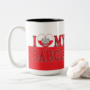 I Herz mein Babcia Zweifarbige Tasse