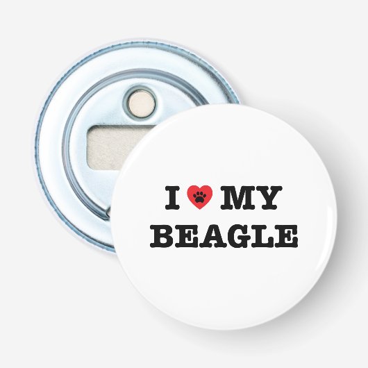 I Herz mein Beagle Flaschenöffner (Vorderseite)