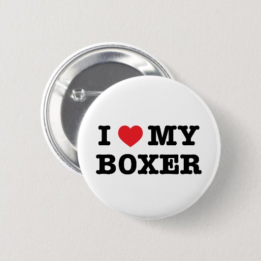 I Herz mein Boxer-Knopf Button (Vorne & Hinten)