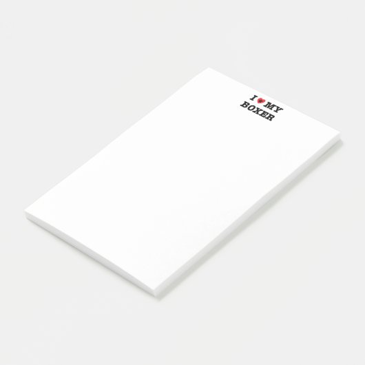 I Herz mein Boxer Post-it Klebezettel (angewinkelt)