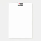 I Herz mein Boxer Post-it Klebezettel (Vorderseite)