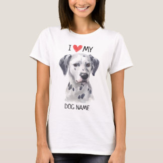 I Herz mein Dalmatiner-HundehaustierWatercolor T-Shirt