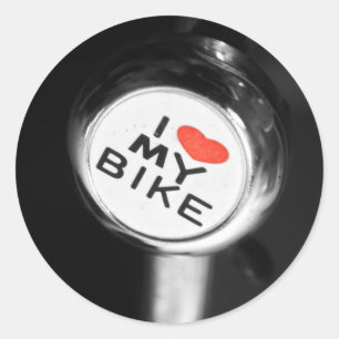 I Herz mein Fahrrad Runder Aufkleber