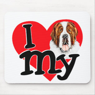 I (Herz) mein Heiliger Bernard Mousepad