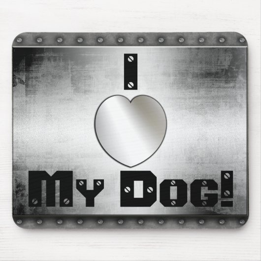 I Herz mein Hund! Cooler Metallblick Mousepad (Vorne)