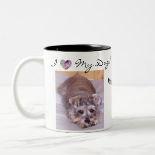 I Herz mein Hund! Zweifarbige Tasse