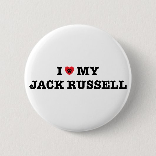 I Herz mein Jack-Russell-Knopf Button (Vorderseite)