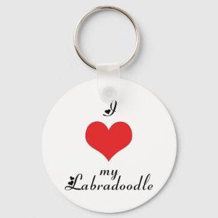 I Herz mein Labradoodle Schlüsselanhänger