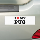 I Herz mein Mops-Autoaufkleber Autoaufkleber (Auf Auto)