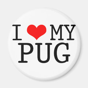 I Herz mein Mops Magnet
