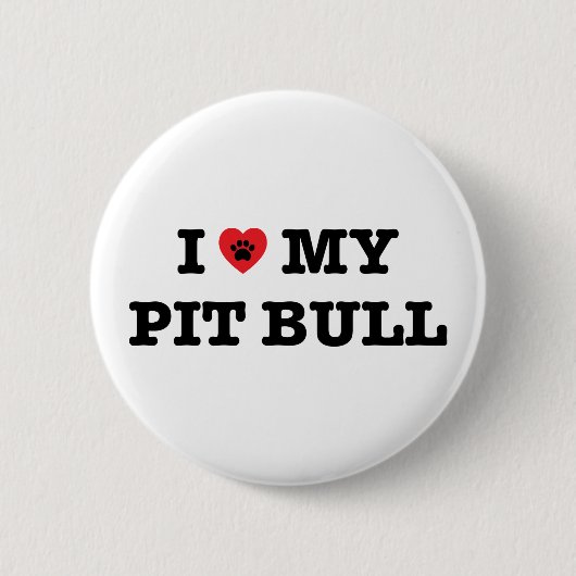 I Herz mein Pitbull-Knopf Button (Vorderseite)