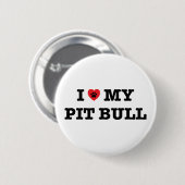 I Herz mein Pitbull-Knopf Button (Vorne & Hinten)