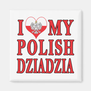 I Herz mein polnisches Dziadzia Magnet