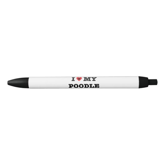 I Herz mein Pudel-Stift Kugelschreiber (Vorderseite)