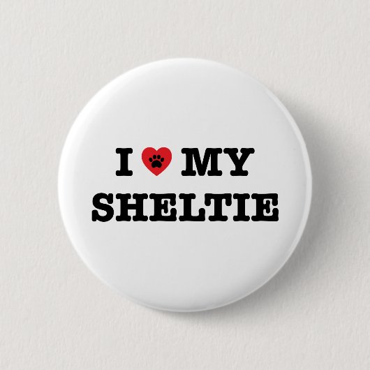 I Herz mein Sheltie Knopf Button (Vorderseite)