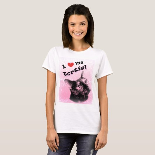 I Herz mein Tortie T - Shirt (Vorne ganz)