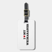 I Herz mein Weimaraner Gepäckanhänger (Vorderseite vertikal)