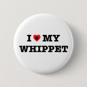 I Herz mein Whippet Knopf Button (Vorderseite)