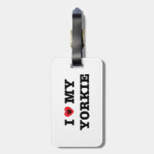 I Herz mein Yorkie Gepäckanhänger (Rückseite vertikal)