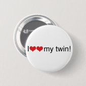 I Herz mein Zwilling Button (Vorne & Hinten)