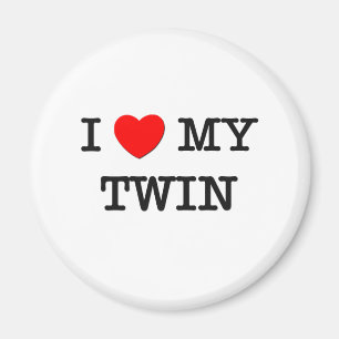 I Herz mein ZWILLING Magnet