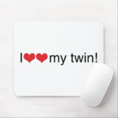 I Herz mein Zwilling Mousepad (Mit Mouse)