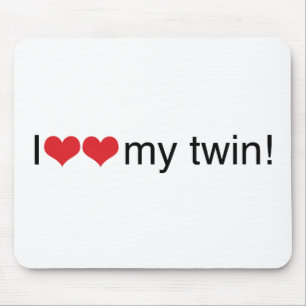 I Herz mein Zwilling Mousepad
