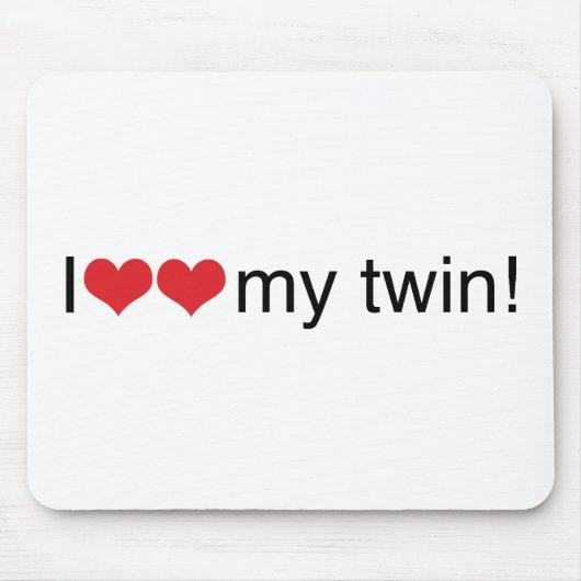 I Herz mein Zwilling Mousepad (Vorne)