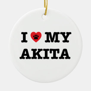 I Herz meine Akita-Verzierung Keramik Ornament