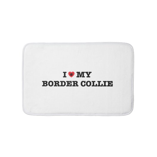 I Herz meine Border-Collie Badematte (Vorderseite)