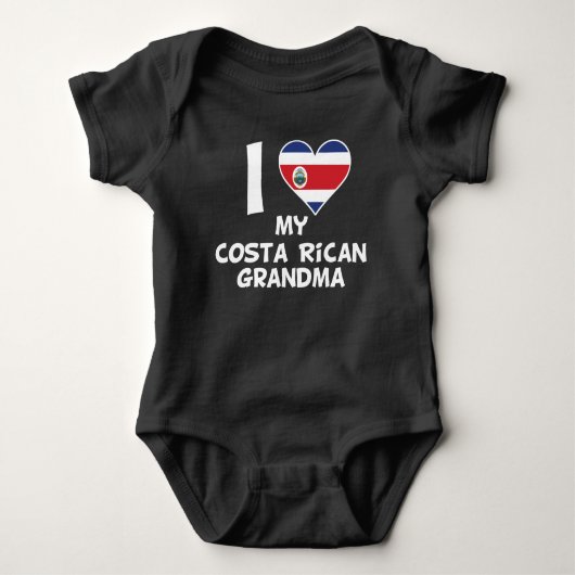 I Herz meine Costa Rican Großmutter Baby Strampler (Vorderseite)