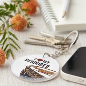 I *HERZ* MEINE DRUMMER Snare Drum Sticks Druck K Schlüsselanhänger (Vorderseite rechts)