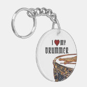 I *HERZ* MEINE DRUMMER Snare Drum Sticks Druck K Schlüsselanhänger (Vorderseite links)