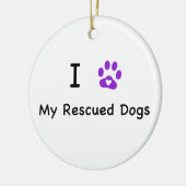 I Herz meine geretteten Hunde Keramik Ornament (Links)