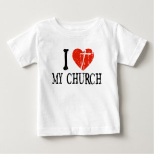 I Herz meine Kirche Baby T-shirt