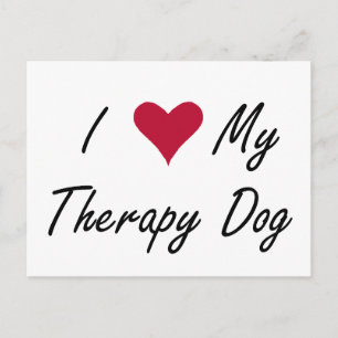 I Herz meine Therapie-Hundepostkarte Postkarte