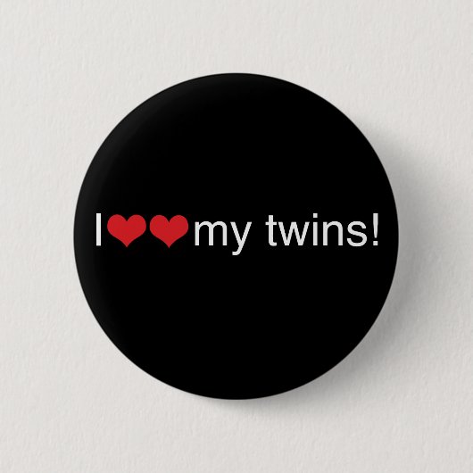 I Herz meine Zwillinge Button (Vorderseite)