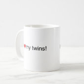 I Herz meine Zwillinge Kaffeetasse (Vorderseite Links)